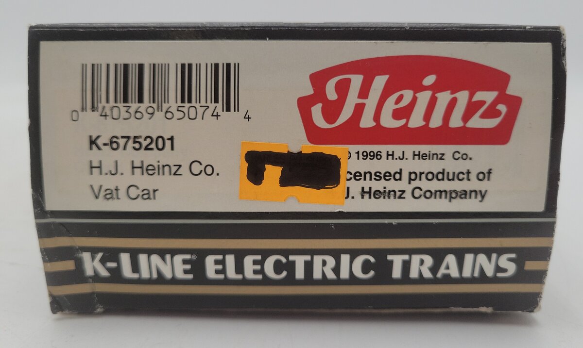 K-Line K675201 O Gauge Heinz Co. Vat Car EX/Box