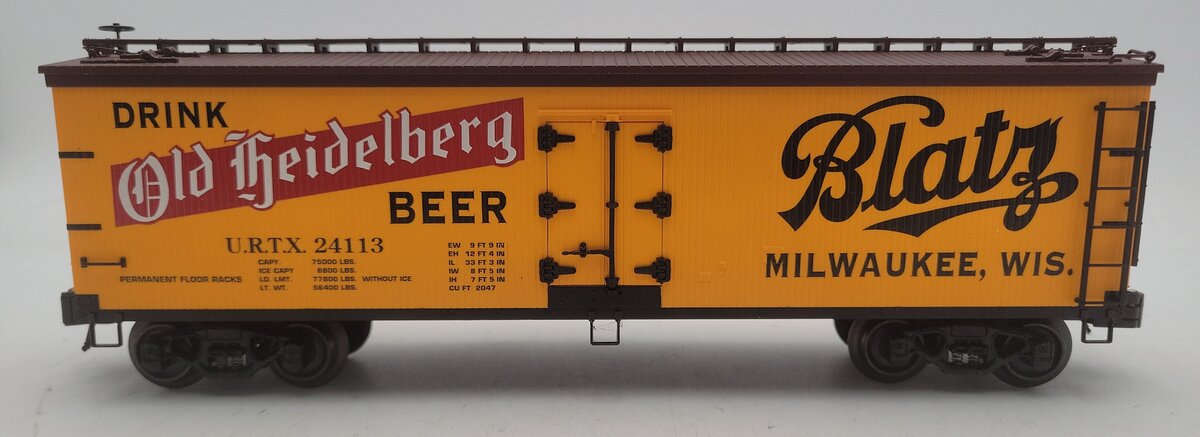 K-Line k742-80364 O Gauge Blatz Beer Woodside Refrigerator Car #24113 EX/Box