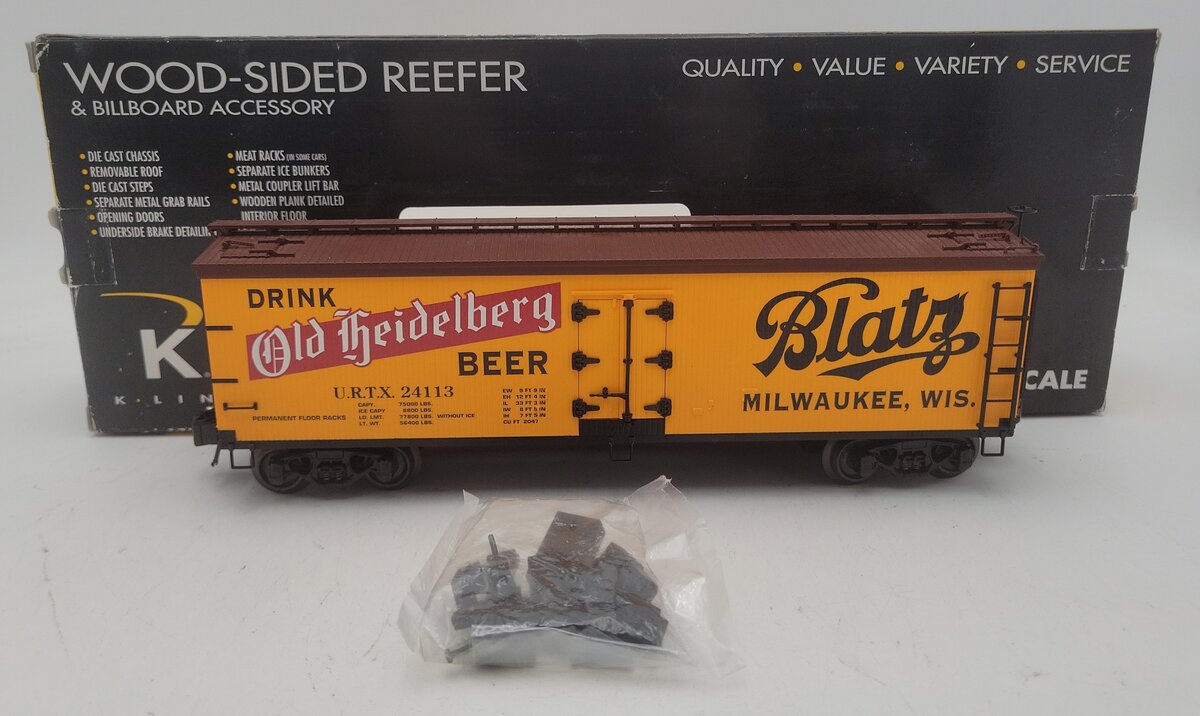 K-Line k742-80364 O Gauge Blatz Beer Woodside Refrigerator Car #24113 EX/Box