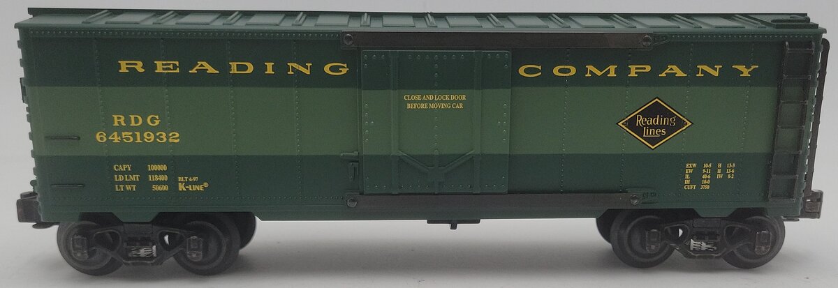 K-Line K645-1932 O Gauge Reading Express Reefer Car EX/Box