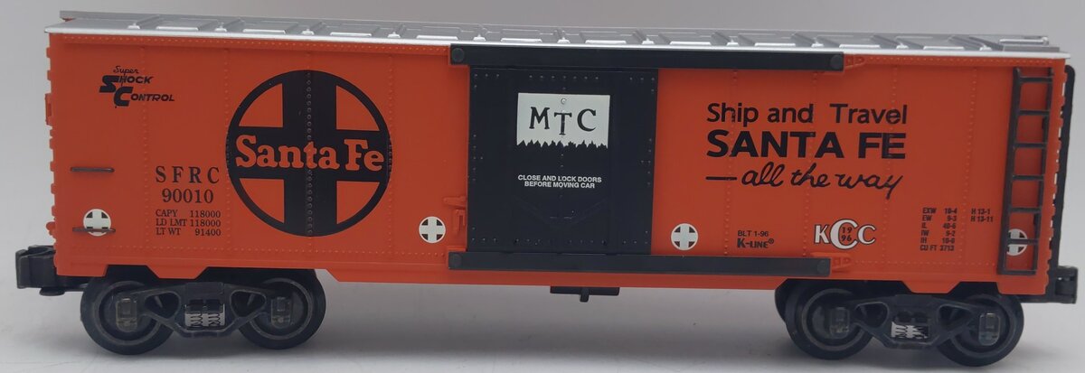 K-Line K-90010 O Gauge Santa Fe KCC 1996 Steel-Sided Reefer Car EX/Box