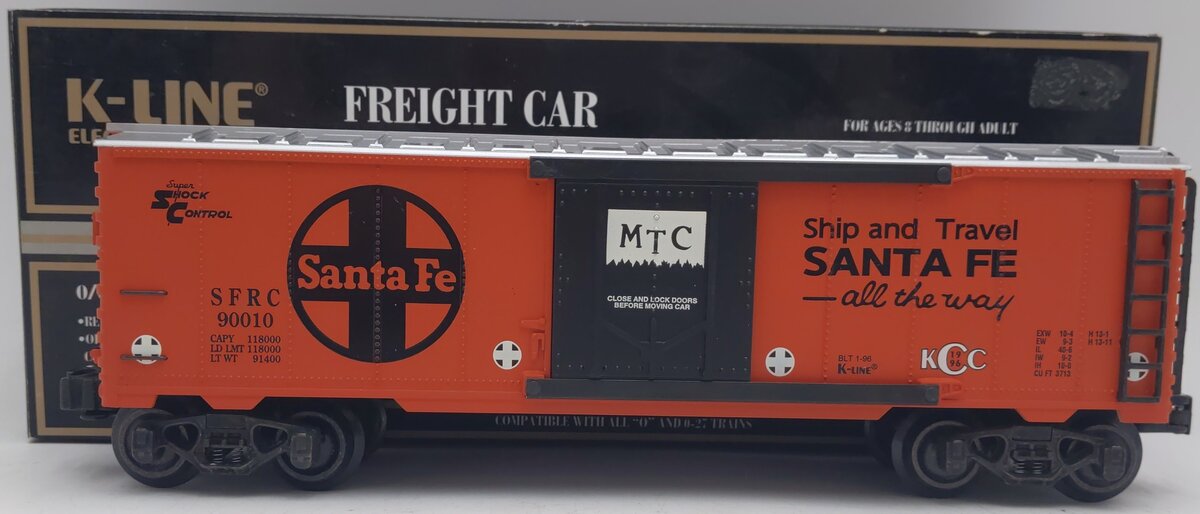 K-Line K-90010 O Gauge Santa Fe KCC 1996 Steel-Sided Reefer Car EX/Box