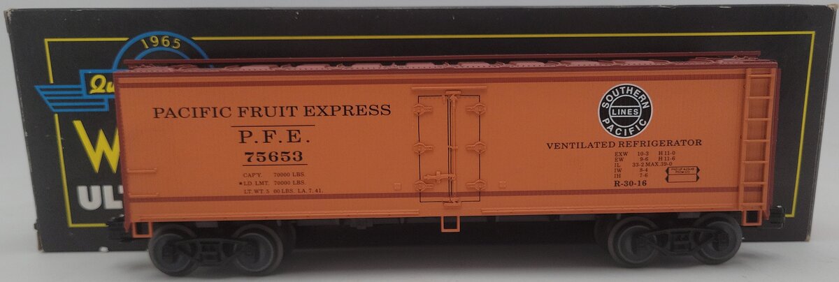 Weaver 75653(#2) O Gauge Pacific Fruit Express Woodside Refrigerator (3-Rail) LN/Box
