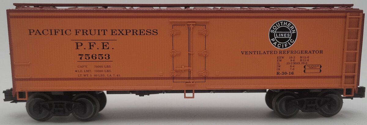 Weaver 75653(#2) O Gauge Pacific Fruit Express Woodside Refrigerator (3-Rail) LN/Box
