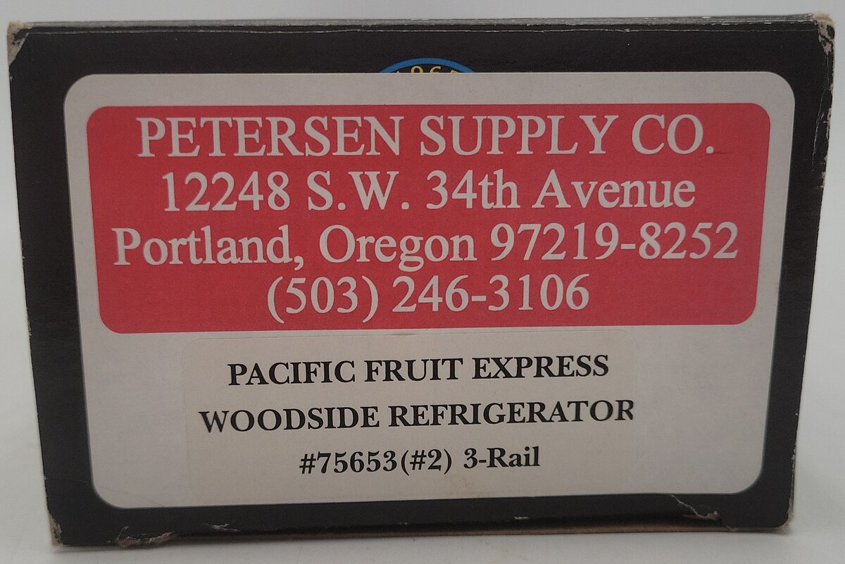 Weaver 75653(#2) O Gauge Pacific Fruit Express Woodside Refrigerator (3-Rail) LN/Box