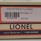 Lionel 2301280 O Gauge 2023 Convention Fund Raiser Boxcar #6464100 LN/Box