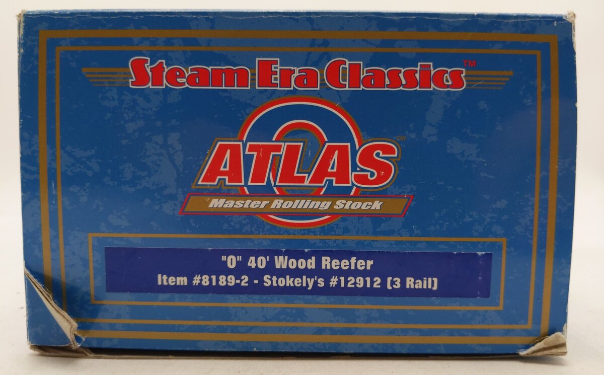 Atlas 8189-2 O Gauge Stokely's Wood-Side Reefer #12912 (3 Rail) LN/Box