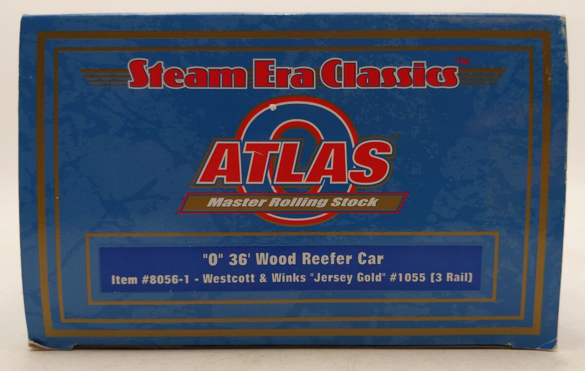 Atlas 8056-1 O Gauge 36' W&W New Jersey Wood Reefer Car (3 Rail) NIB