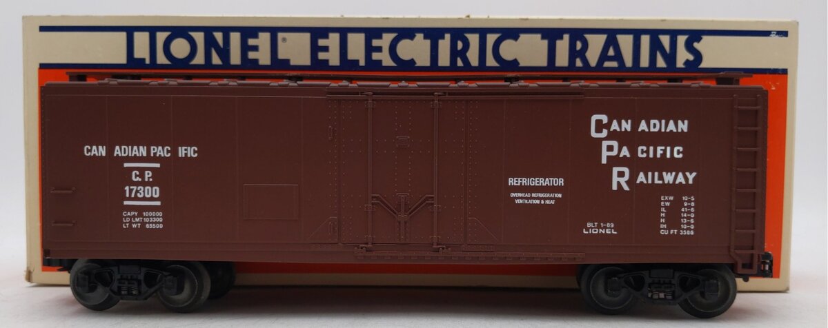 Lionel 6-17300 O Gauge Canadian Pacific Railway Reefer Car LN/Box