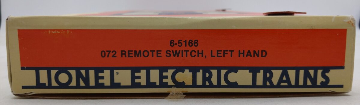 Lionel 6-5166 O72 Left Hand Remote Switch/Turnout EX/Box