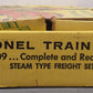 Lionel 1609 Vintage O 246 Steam Freight Set w/1130T, 6162-25, 6057 & 1016/Box