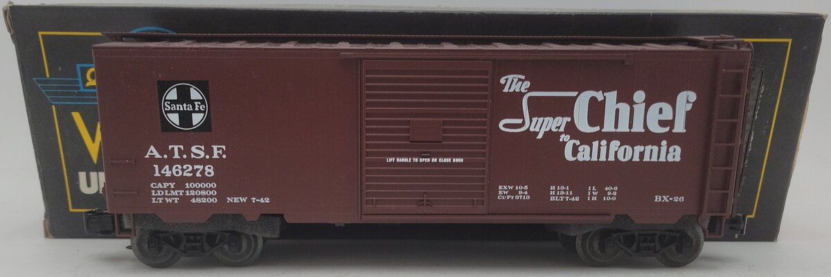 Weaver 146287 O Scale Santa Fe Super Chief Boxcar (3-Rail) EX/Box
