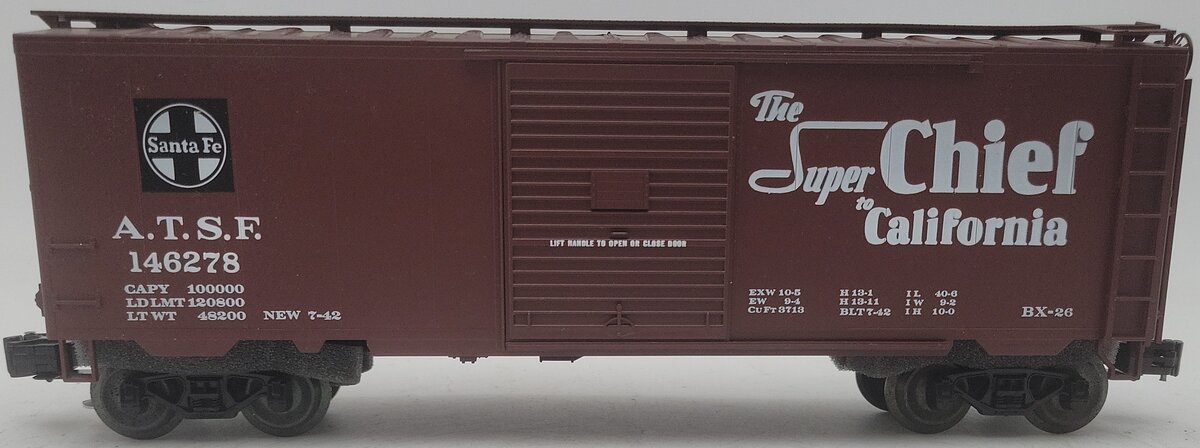 Weaver 146287 O Scale Santa Fe Super Chief Boxcar (3-Rail) EX/Box