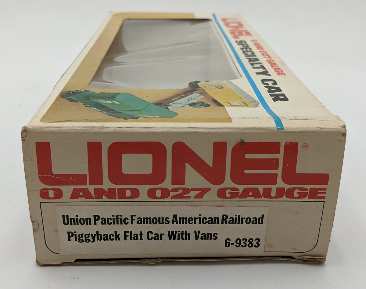Lionel 6-9383 O Gauge Union Pacific FAR Piggyback Flatcar w/ Trailers EX/Box