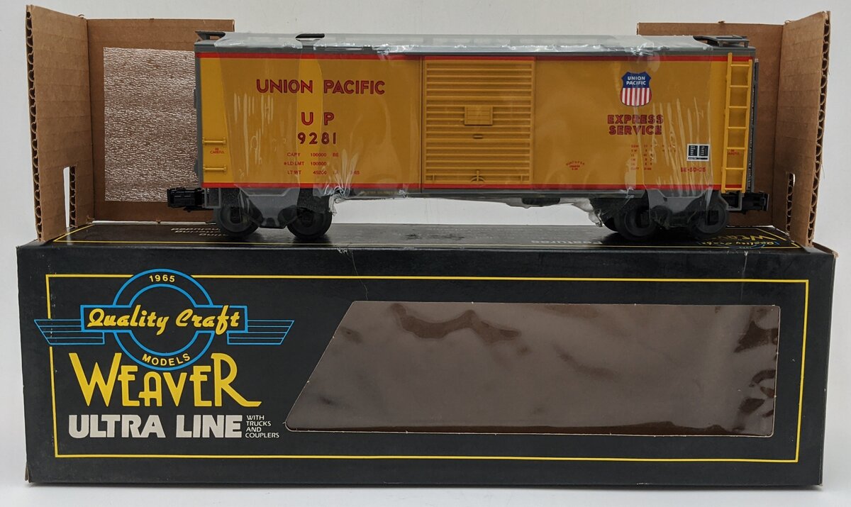 Weaver 9281 O Gauge Union Pacific Single-Door Boxcar #9281 (3 Rail) VG/Box