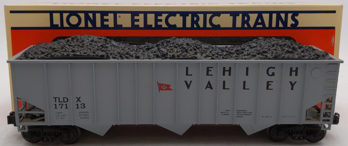Lionel 6-17113 O Gauge Lehigh Valley 3-Bay Hopper with Simulated Coal Load EX/Box