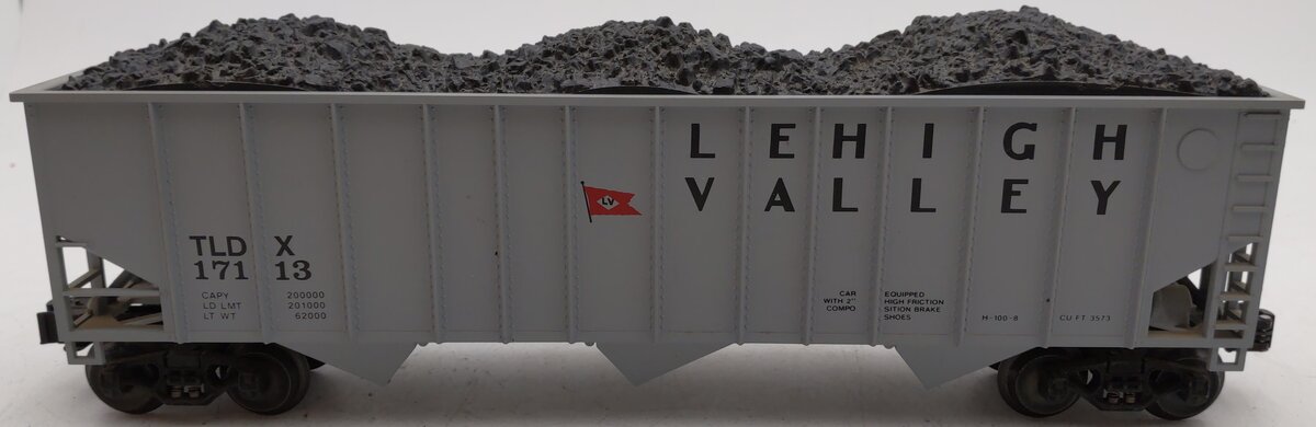 Lionel 6-17113 O Gauge Lehigh Valley 3-Bay Hopper with Simulated Coal Load EX/Box