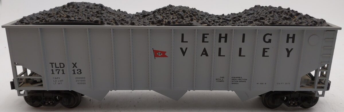 Lionel 6-17113 O Gauge Lehigh Valley 3-Bay Hopper with Simulated Coal Load EX/Box