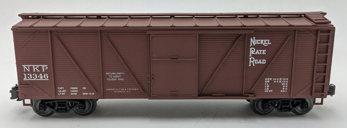 Crown OB-101 O Gauge Nickel Plate Road Outside Braced Boxcar #13346 VG/Box