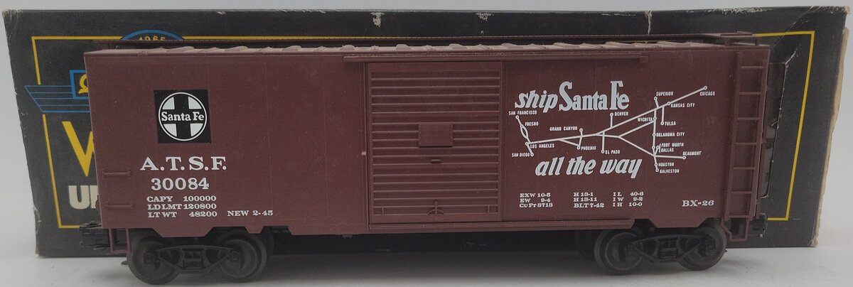 Weaver 146287 O Scale Santa Fe Super Chief Boxcar (3-Rail) EX/Box