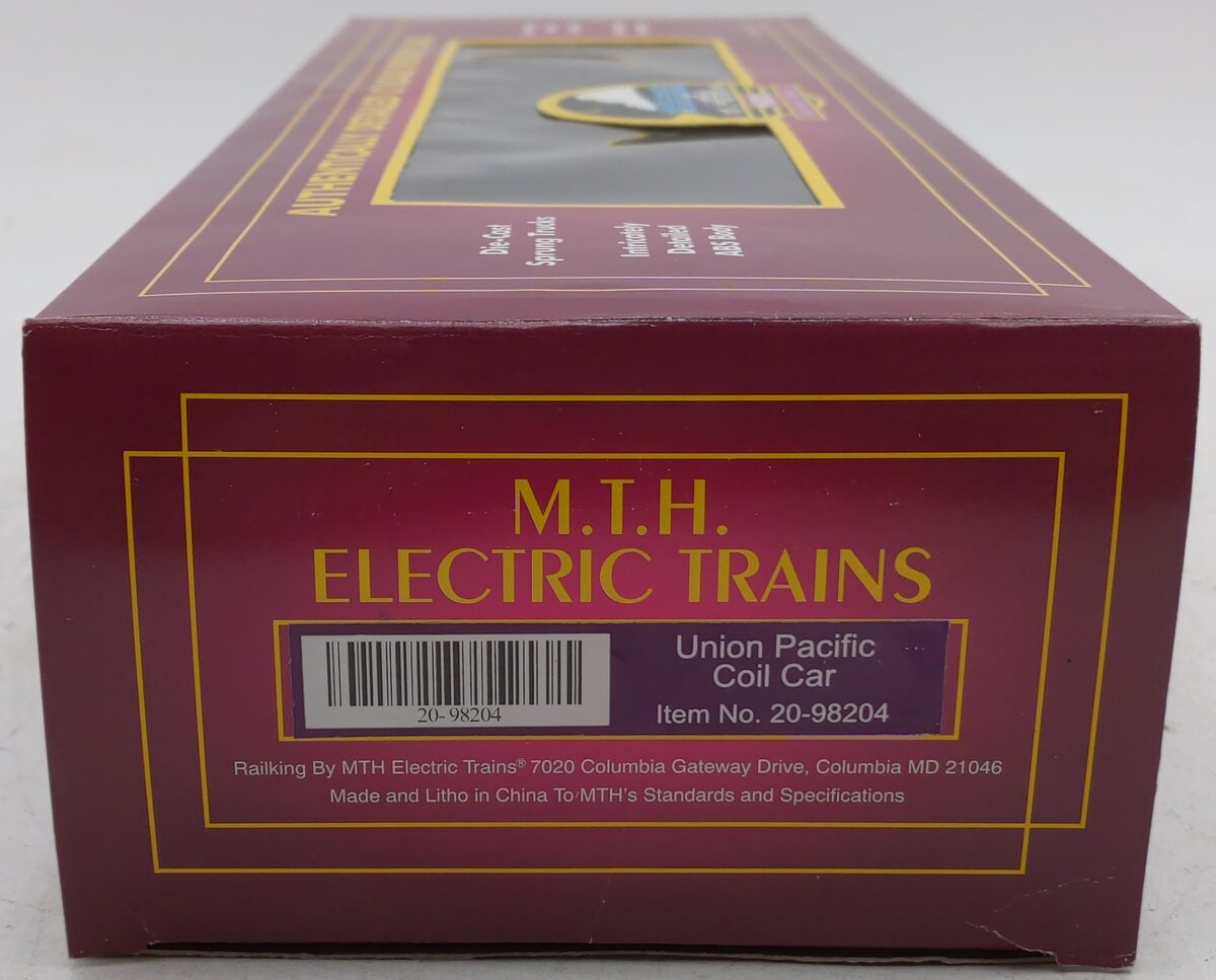 MTH 20-98204 O Gauge Union Pacific Steel Coil Car w/ Cover #229606 EX/Box