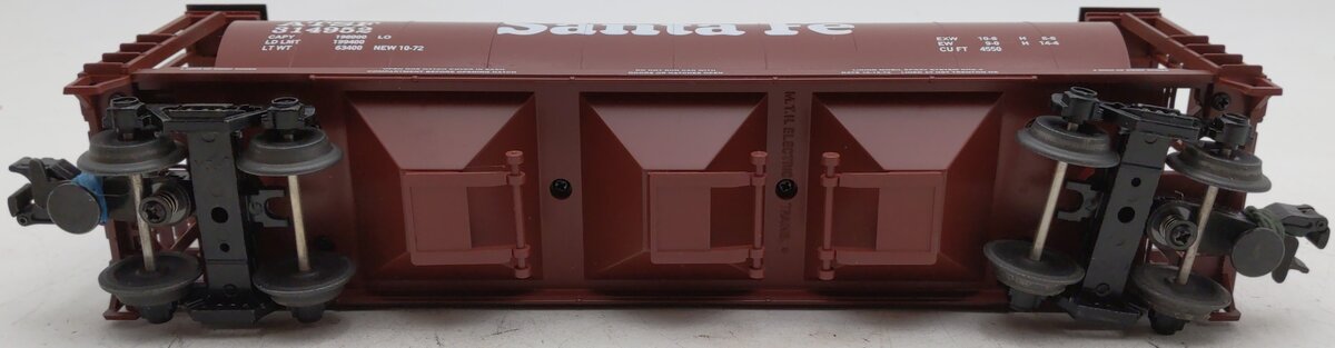MTH 20-97406 O Gauge Santa Fe 3-Bay Cylindrical Hopper #314952 EX/Box