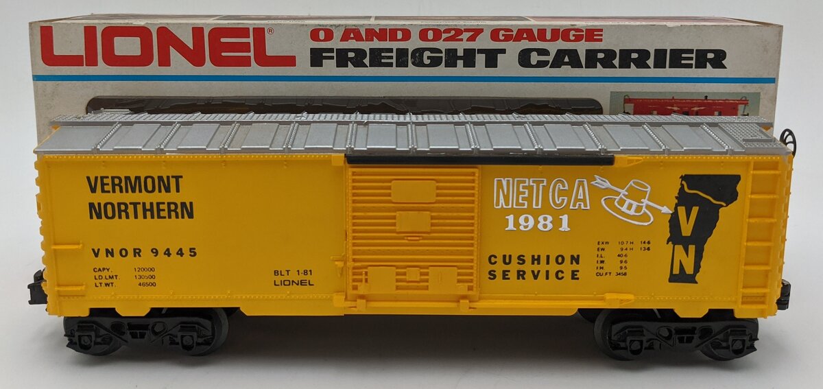 Lionel 6-9445 O Gauge Vermont Northern NETCA 1981 Boxcar #9445 EX/Box