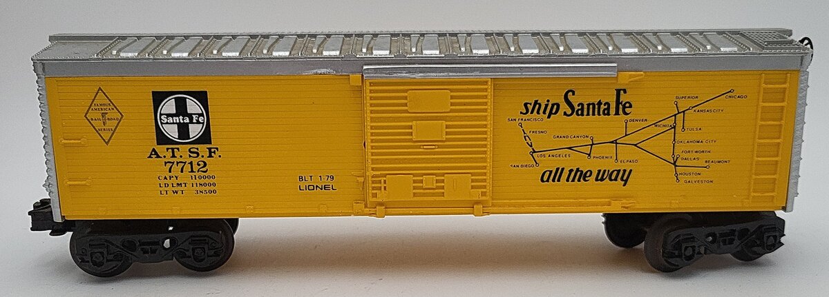 Lionel 6-7712 O Gauge ATSF Famous American Railroad Series Box Car EX/Box