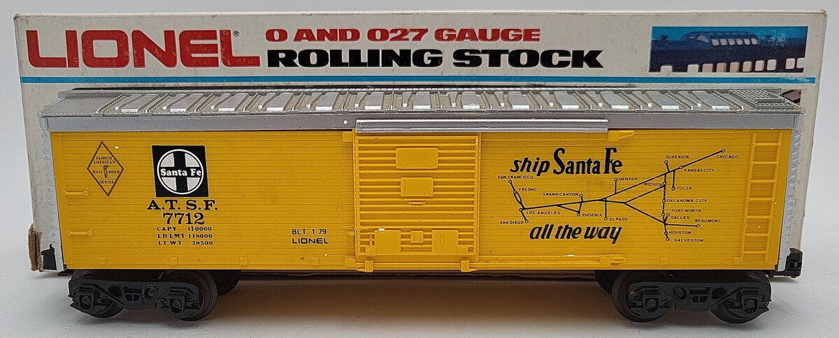 Lionel 6-7712 O Gauge ATSF Famous American Railroad Series Box Car EX/Box
