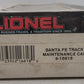 Lionel 6-16618 O Gauge Santa Fe Track Maintenance Car EX/Box