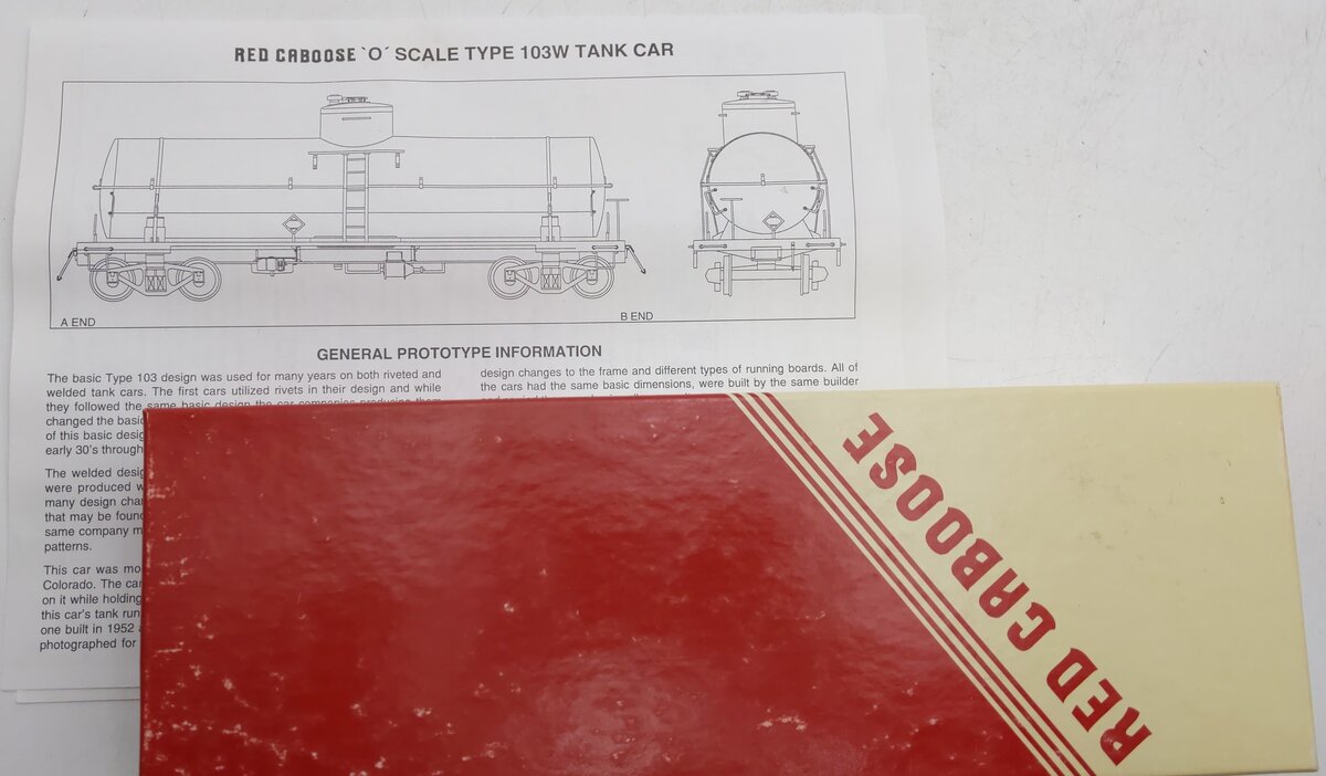 Red Caboose O Scale Type 103 W  3 Rail, 10,000 Gallon Tank Car NIB