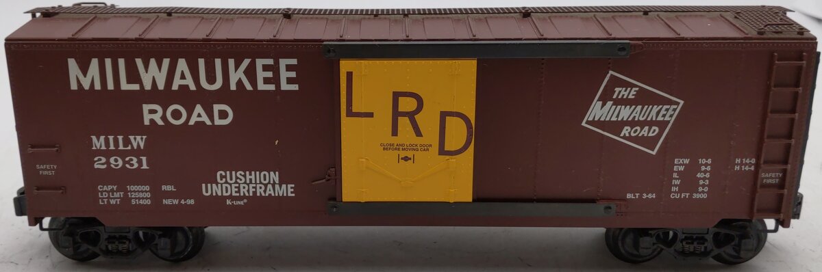 K-Line K761-1371 O Gauge Milwaukee Road Boxcar #2931 EX/Box