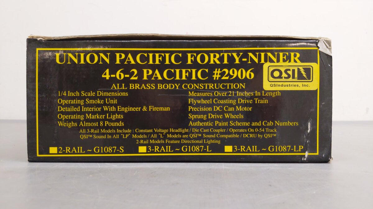 Weaver 1087LP Union Pacific Forty-Niner Steam Locomotive #2906 EX/Box