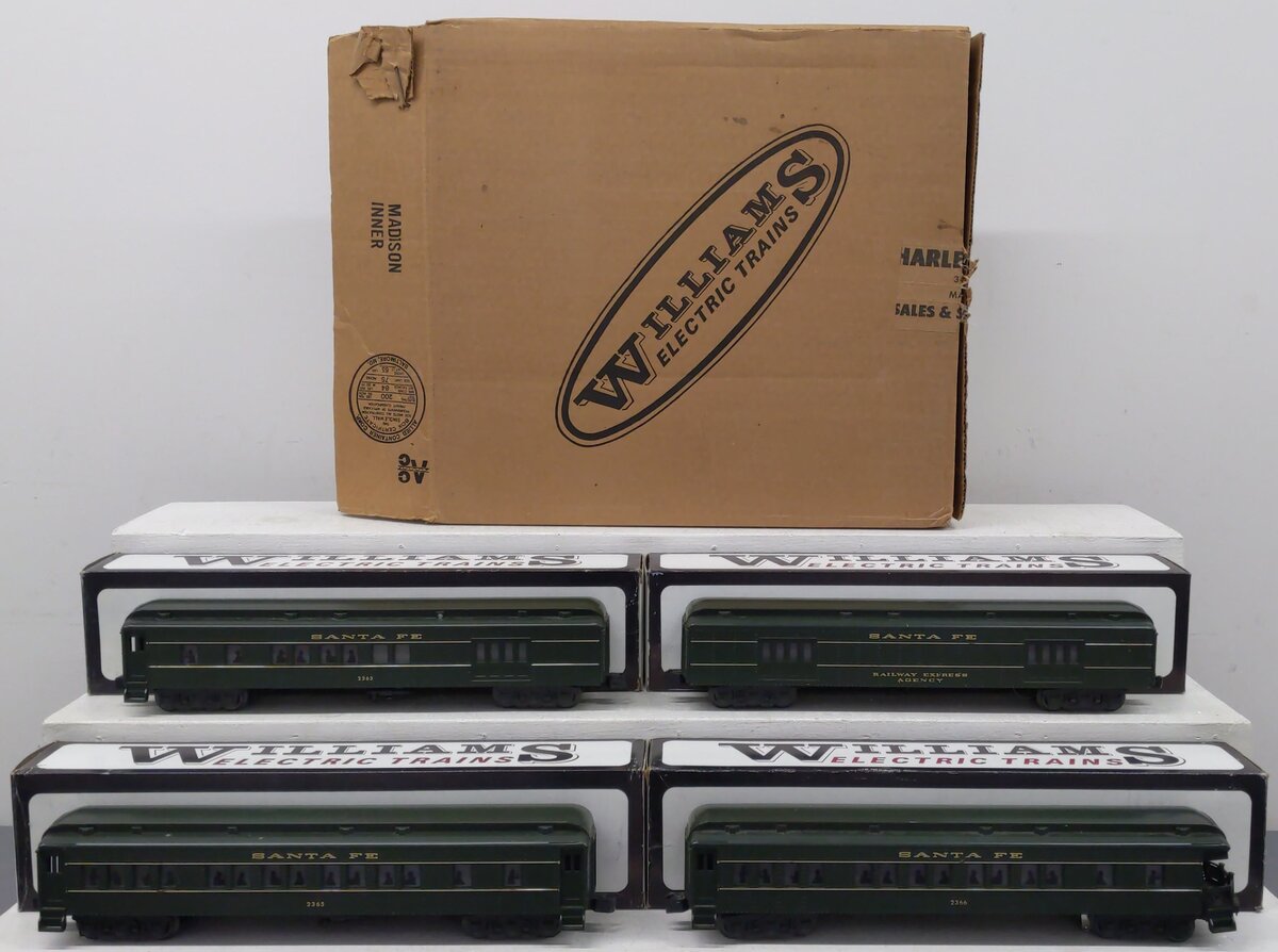 Williams 2508 O Gauge Santa Fe Madison 4-Car Passenger Car Set EX/Box