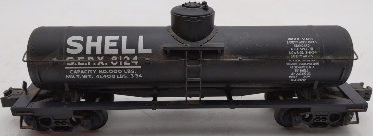 Lionel 6-51300 O Gauge Shell Semi-Scale Single Dome Tank Car #8124 EX/Box