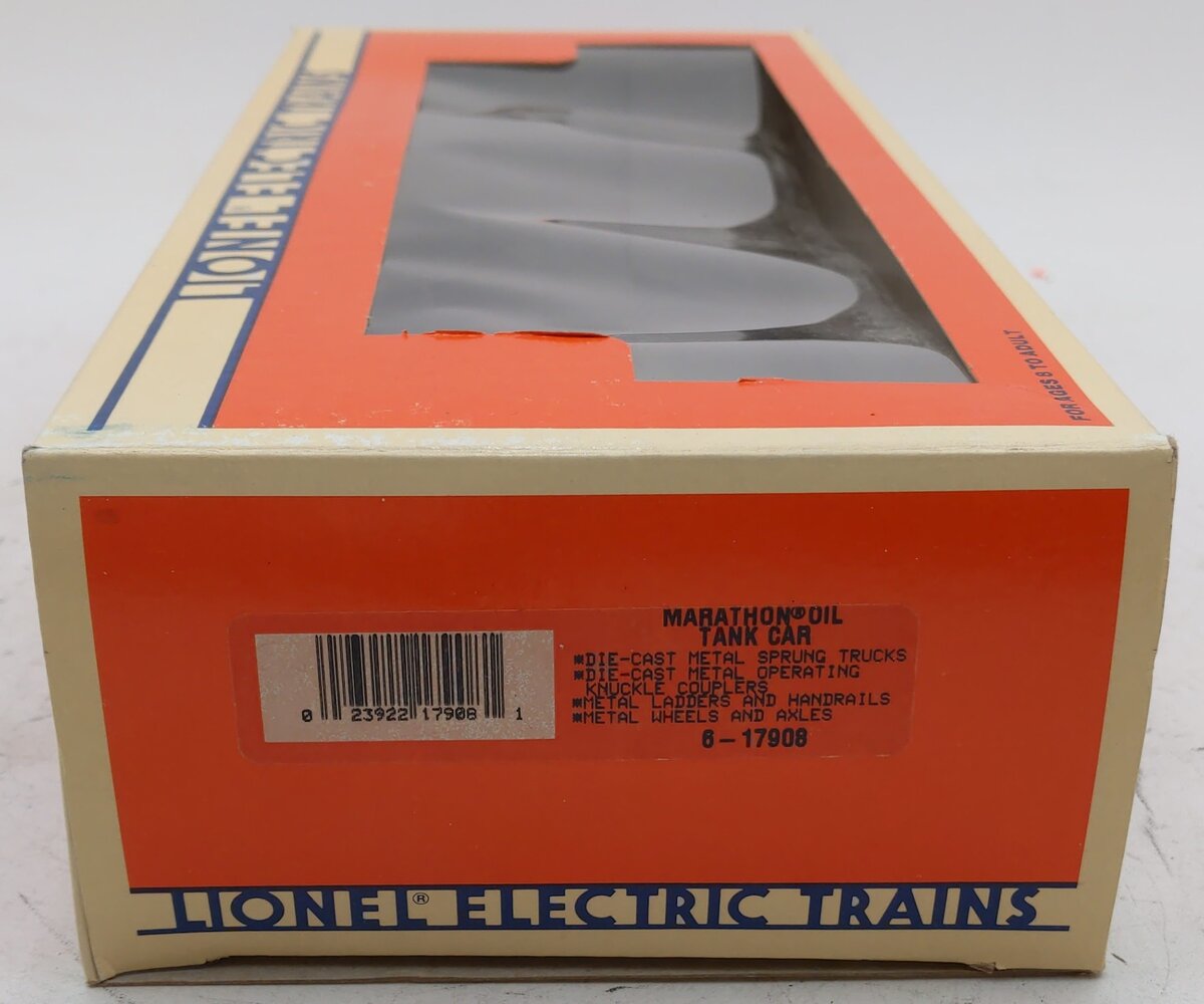 Lionel 6-17908 O Gauge Marathon Oil Tank Car EX/Box