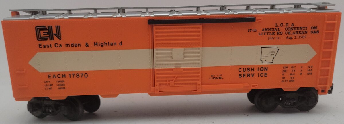 Lionel 6-17870 O Gauge LCCA East Camden & Highland Boxcar EX/Box