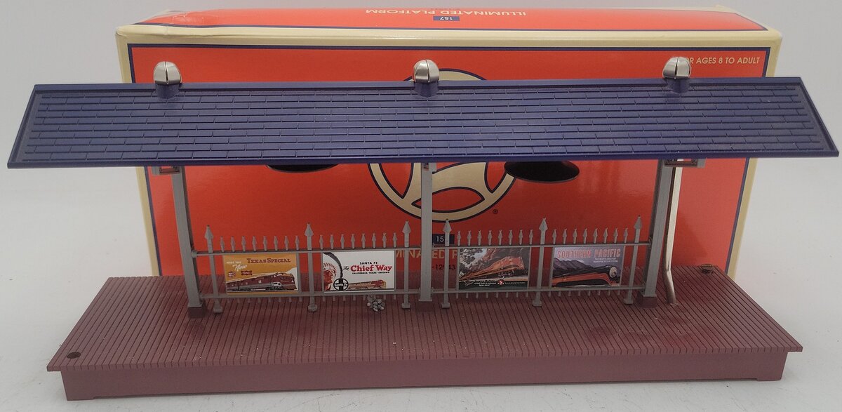 Lionel 6-12943 O Scale Illuminated Station Platform W/Lights Assembled EX/Box