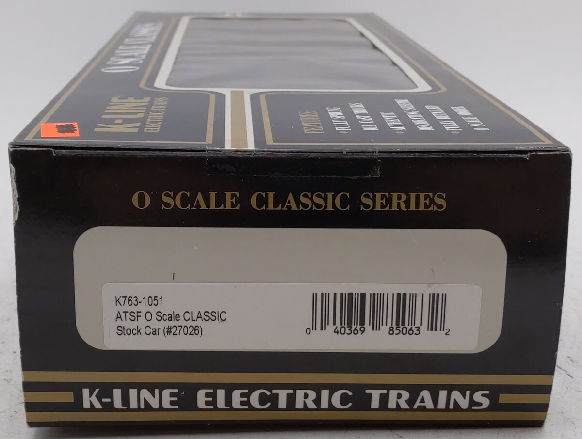 K-Line K763-1051 O ATSF Stock Car #27026 LN/Box