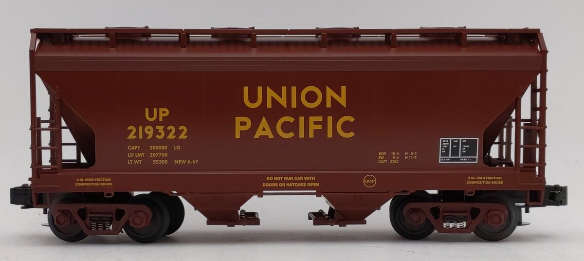 MTH 20-97490 O Union Pacific 2-Bay Centerflow Hopper #219322 NIB