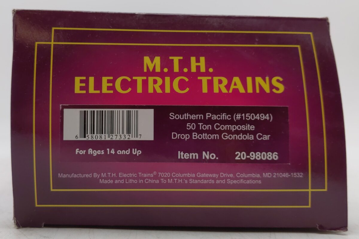 MTH 20-98086 Southern Pacific 50 Ton Composite Drop Bottom Gondola #150494 NIB