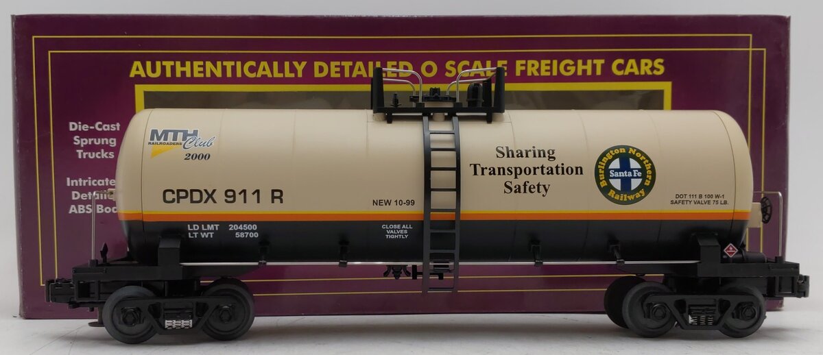 MTH 20-92014 O Gauge MTHRRC-2000 BNSF Tank Car #911R LN/Box