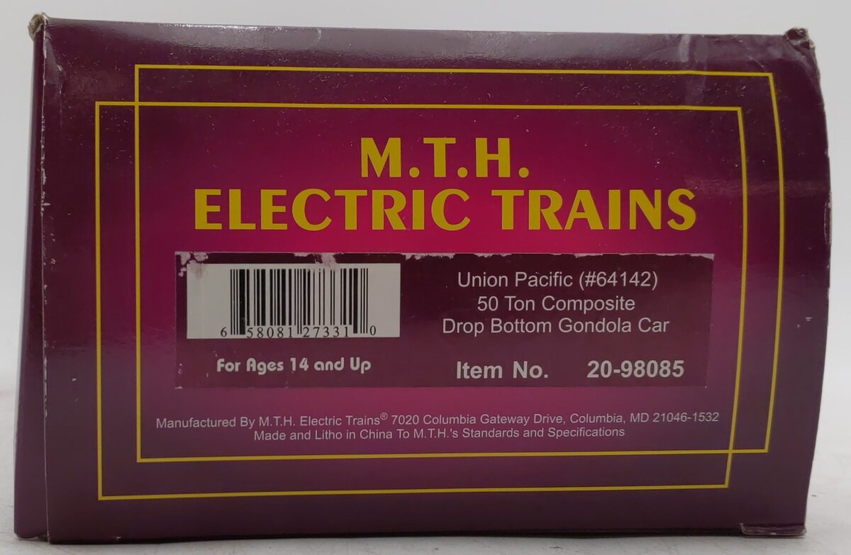 MTH 20-98085 O Union Pacific 50 Ton Composite Gondola #64142 NIB