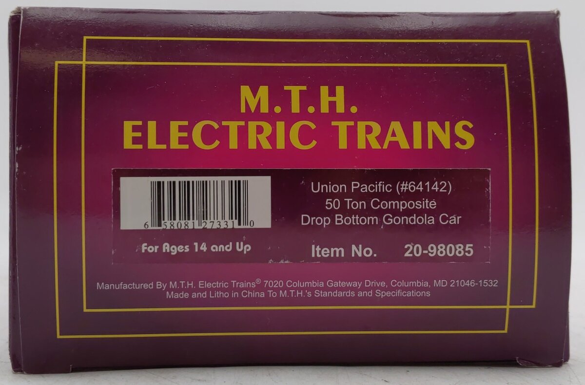 MTH 20-98085 O Union Pacific 50 Ton Composite Gondola #64142 NIB