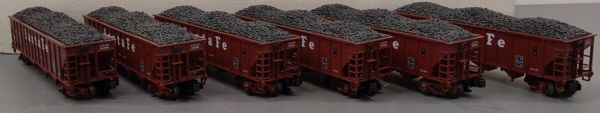 MTH 20-97058 O Gauge Santa Fe Premier 4-Bay Hopper Car Set (Set of 6) NIB
