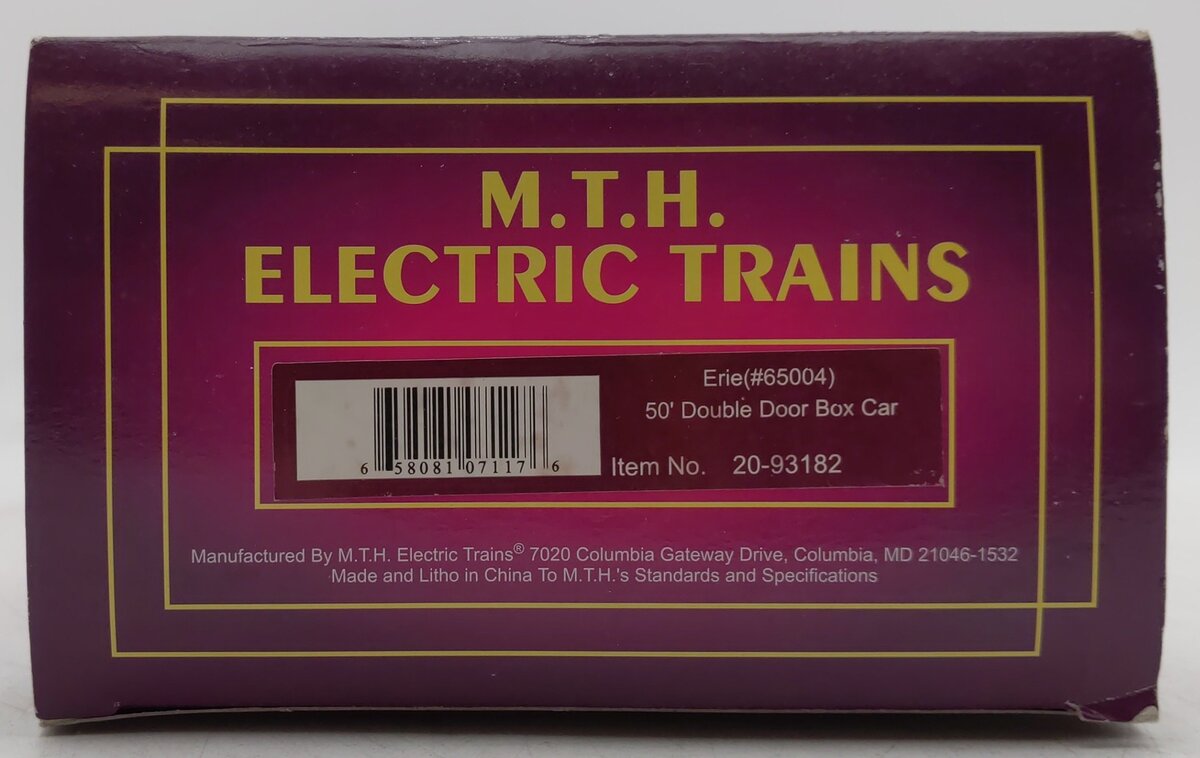 MTH 20-93182 O Gauge Erie Double Door Boxcar #65023 NIB