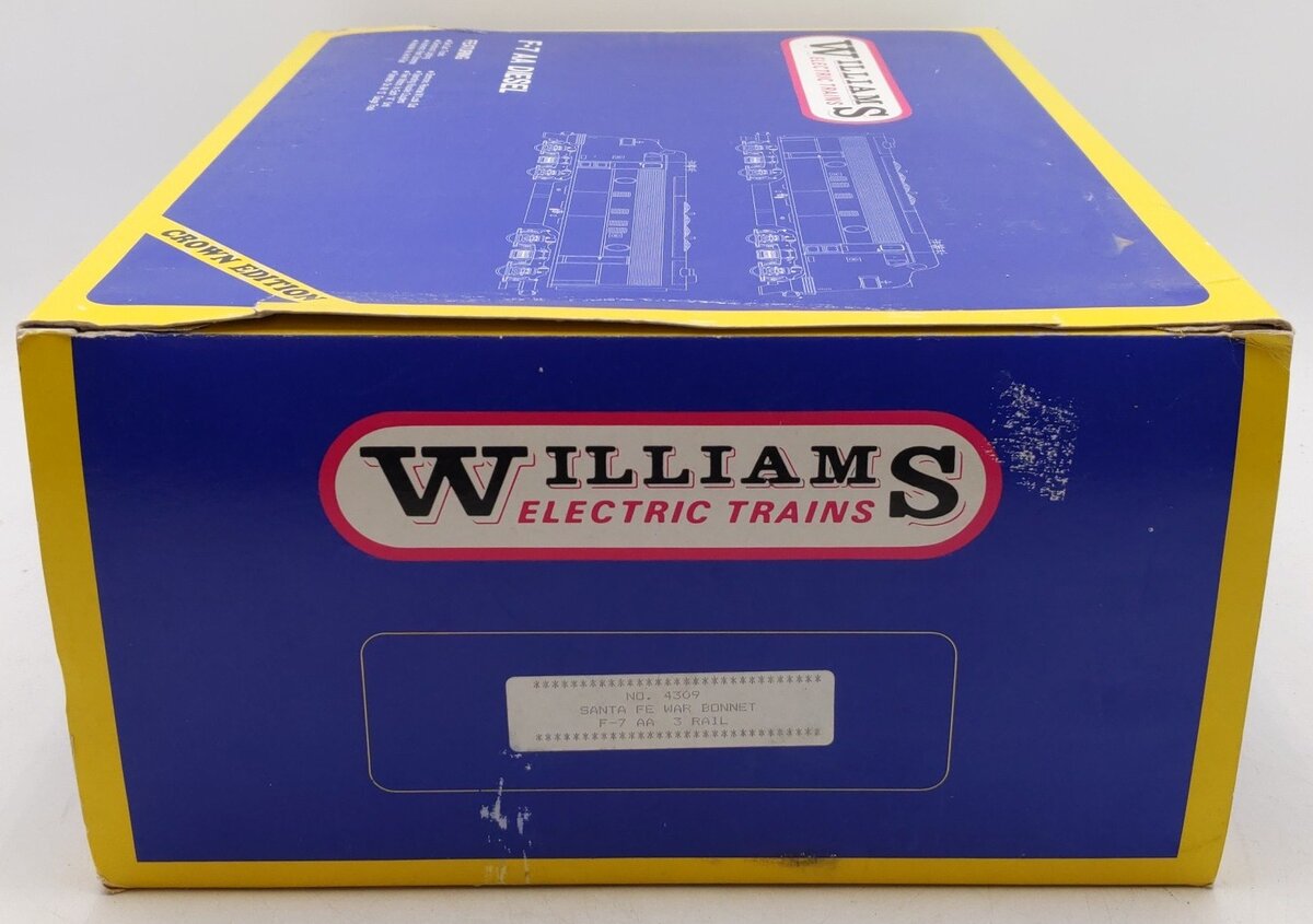 Williams 4309 O Gauge Santa Fe War Bonnet F-7 AA Diesel Locomotive Set EX/Box