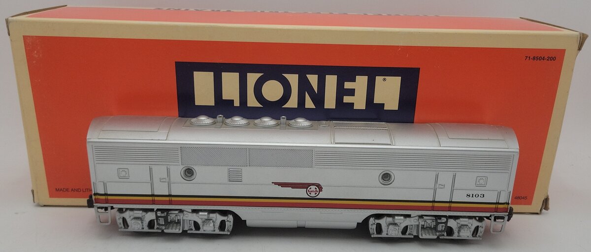 Lionel 6-18103 O Gauge Santa Fe F-3 B Unit Dummy Diesel Locomotive #8103 VG/Box