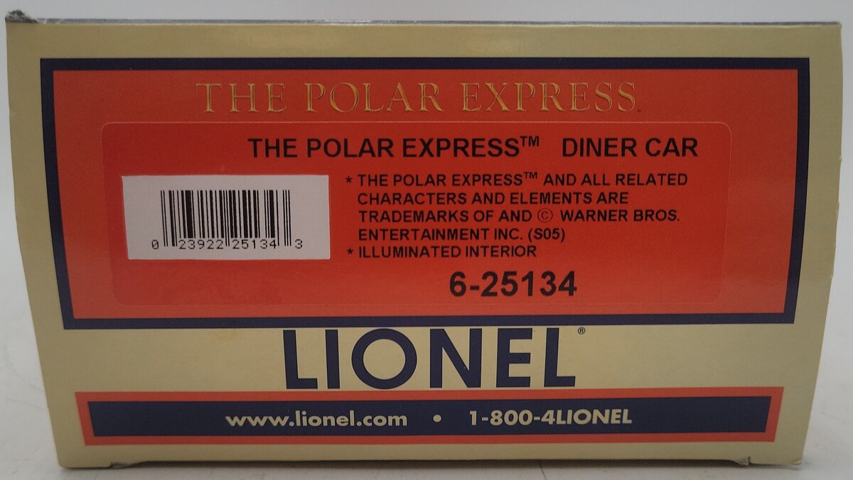 Lionel 6-25134 O Gauge The Polar Express Diner Add-On Car EX/Box