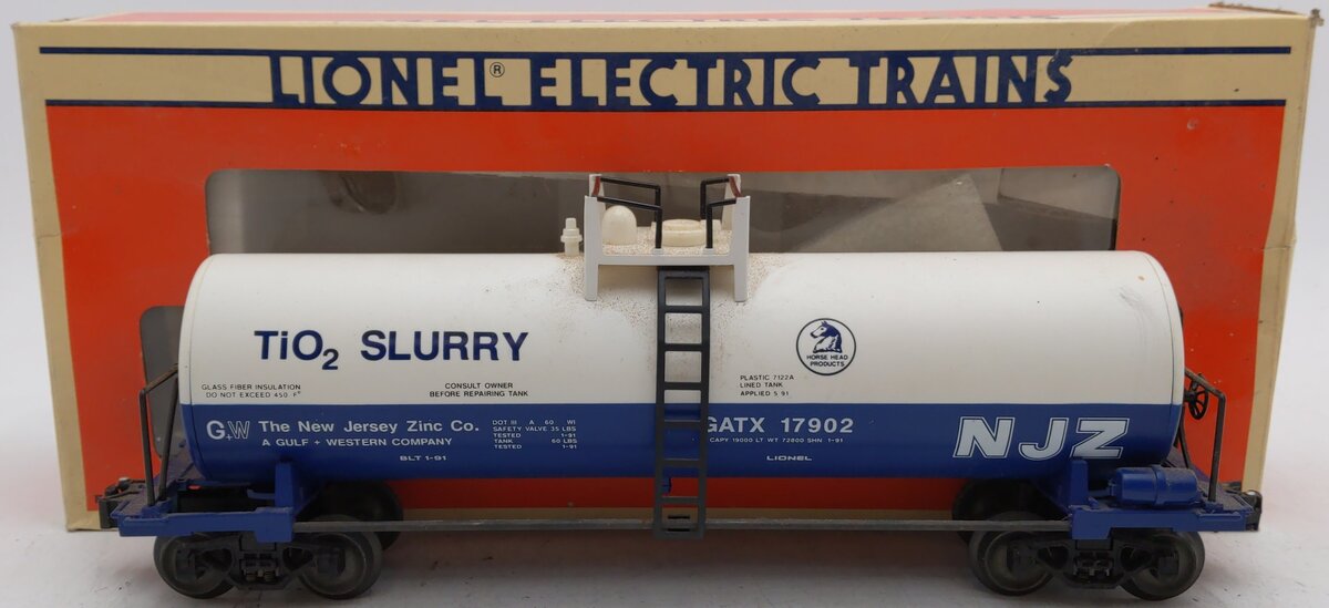 Lionel 6-17902 O Gauge New Jersey Zinc Unibody Tank Car VG/Box